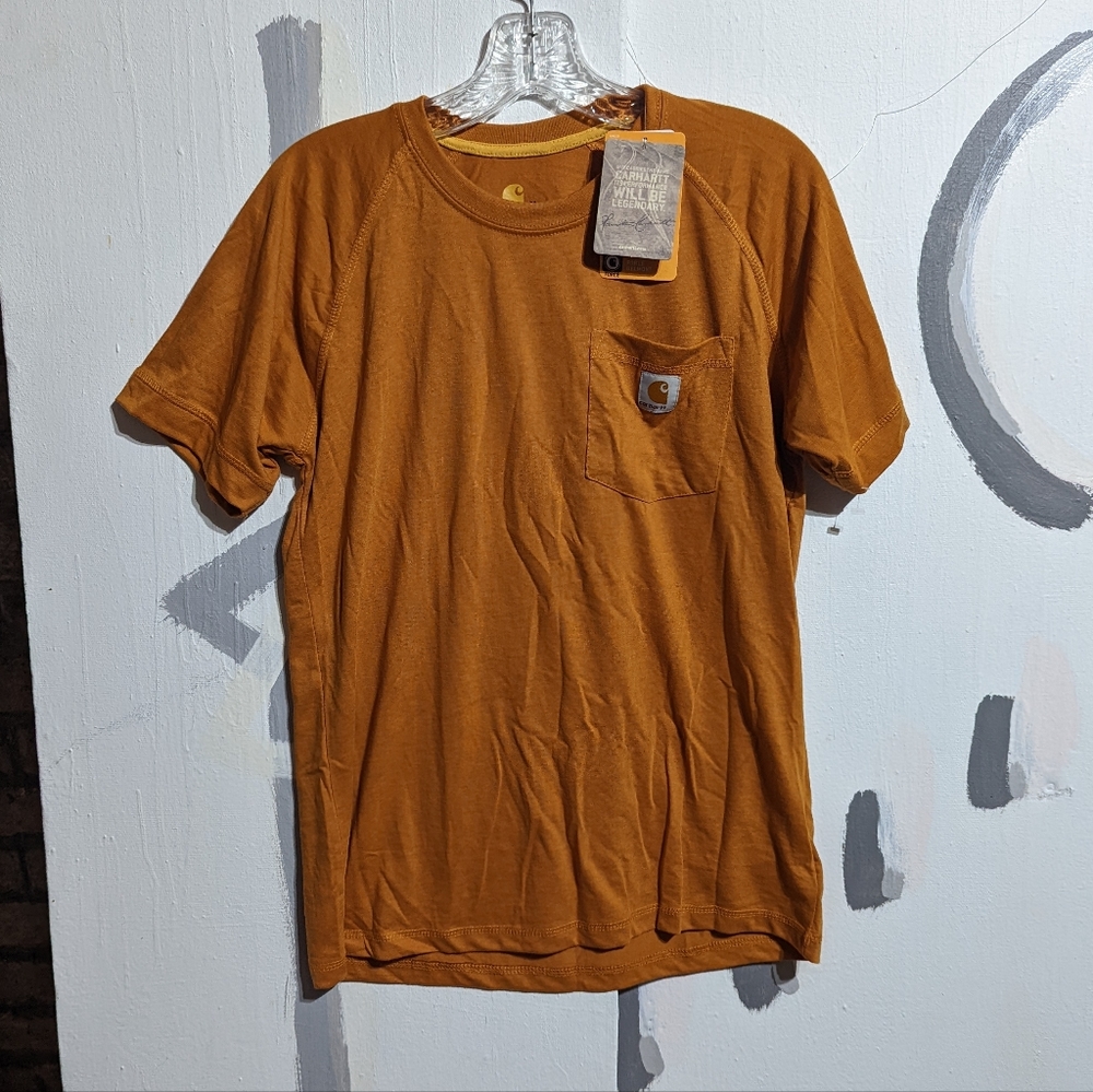 NWT CARHARTT Men’s Force Cotton Delmont Short Sleeve Tee M Classic Gold / Yellow